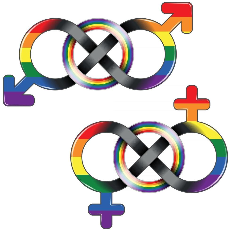 LGBT symbol united by infinity vector