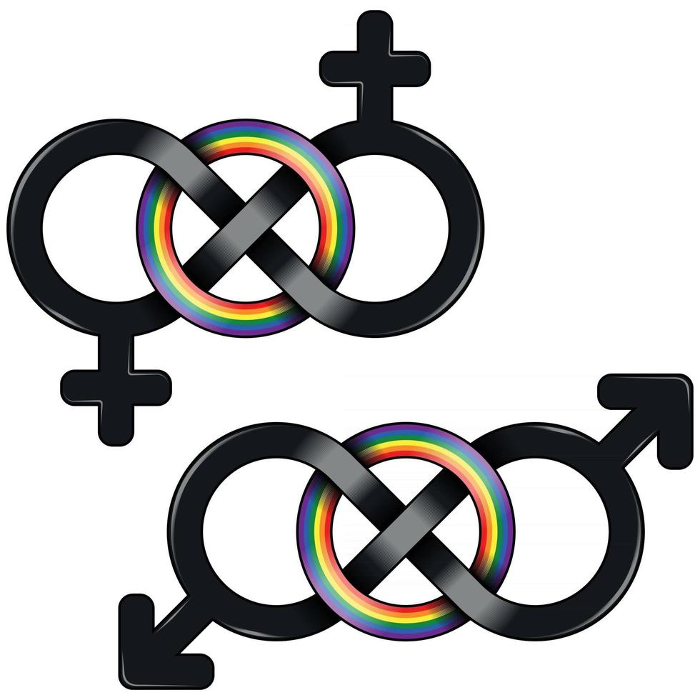 LGBT symbol united by infinity vector