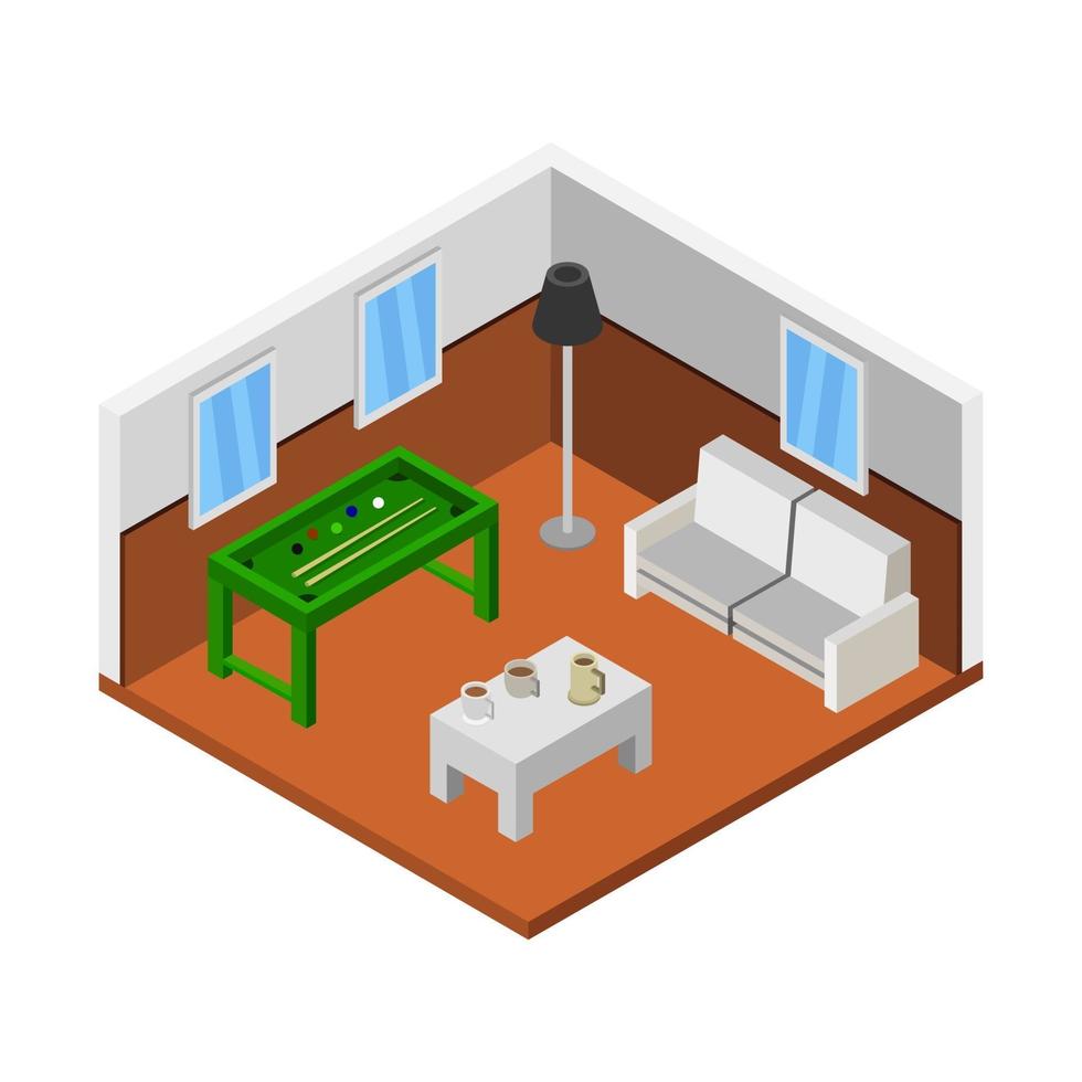 Isometric Billiard Room vector