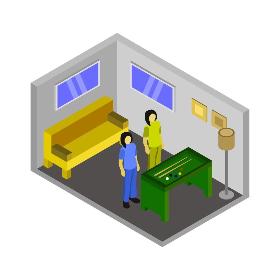 Isometric Billiard Room vector