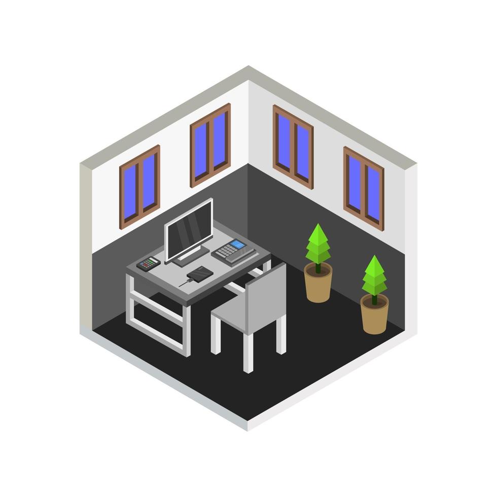 Isometric Office Room vector