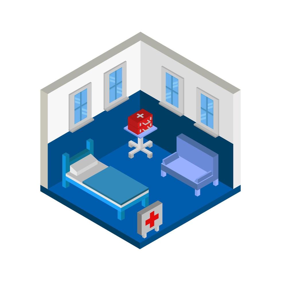 Isometric Hospital Room vector