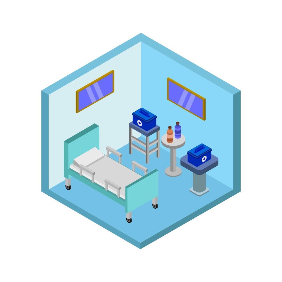 Isometric Hospital Room vector