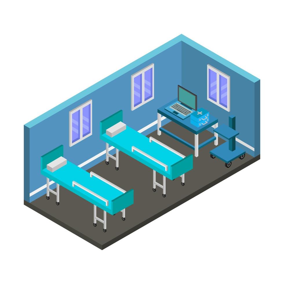 Isometric Hospital Room vector