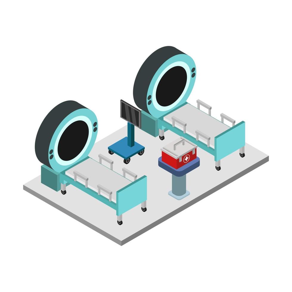 Isometric Hospital Room vector