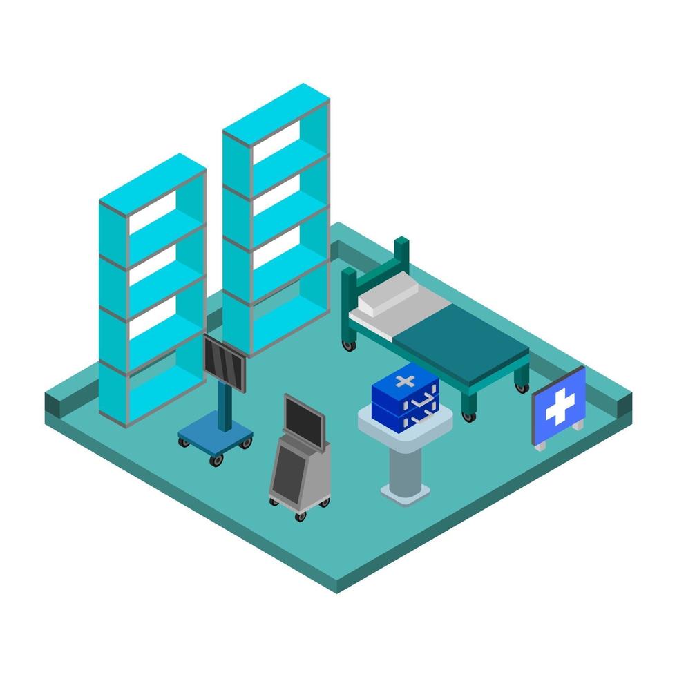 Isometric Hospital Room vector