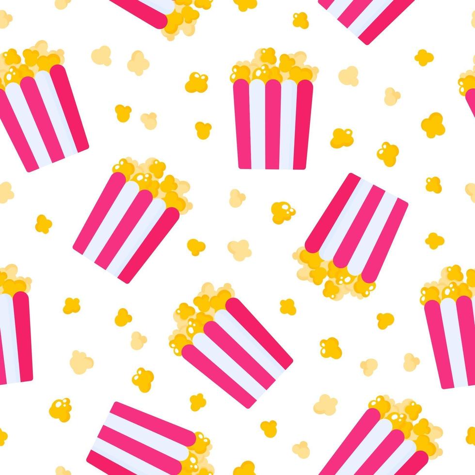 Seamless pattern of paper box with popcorn for the wedding or Valentine Day vector