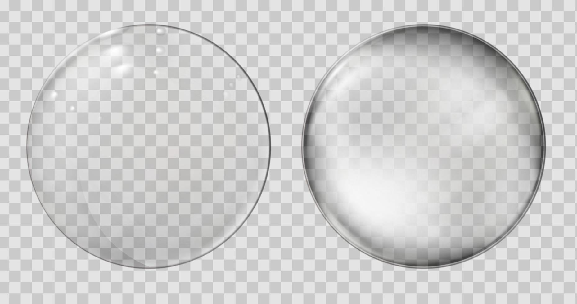 Realistic glass sphere Transparent ball realistic bubble vector