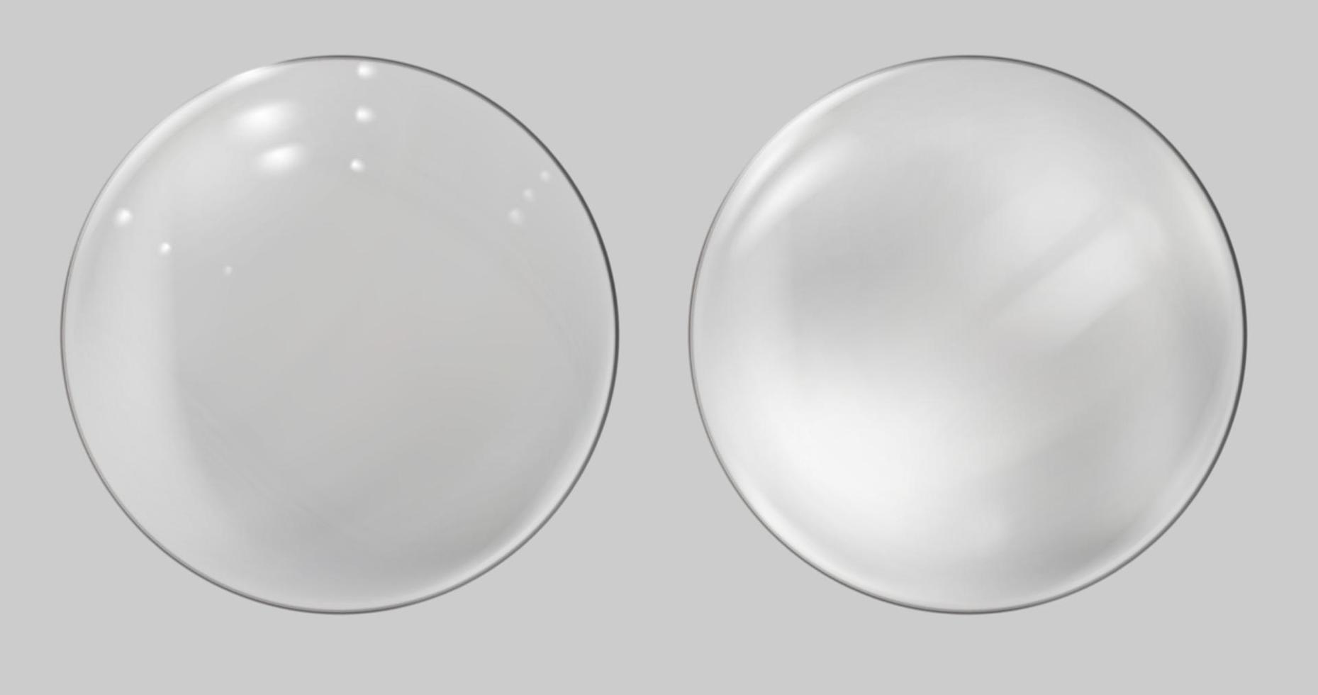 esfera de cristal realista bola transparente burbuja realista vector
