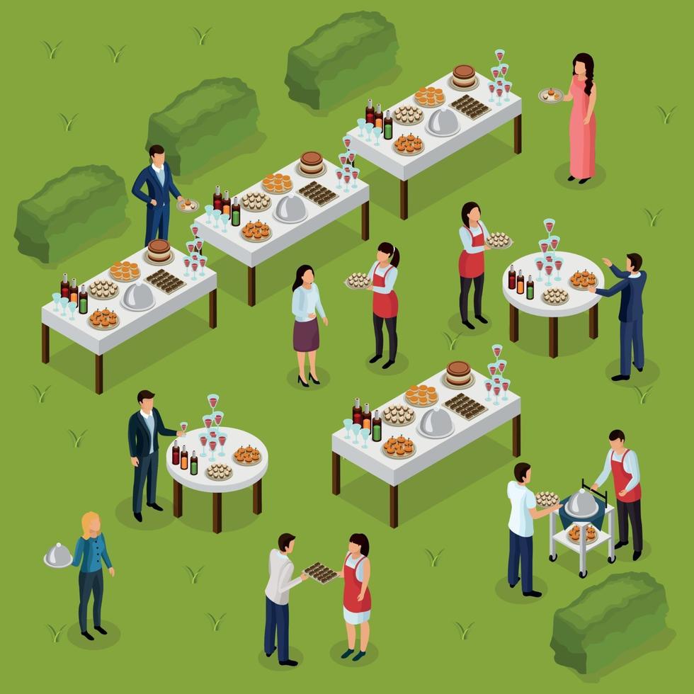 Catering Isometric Composition Vector Illustration