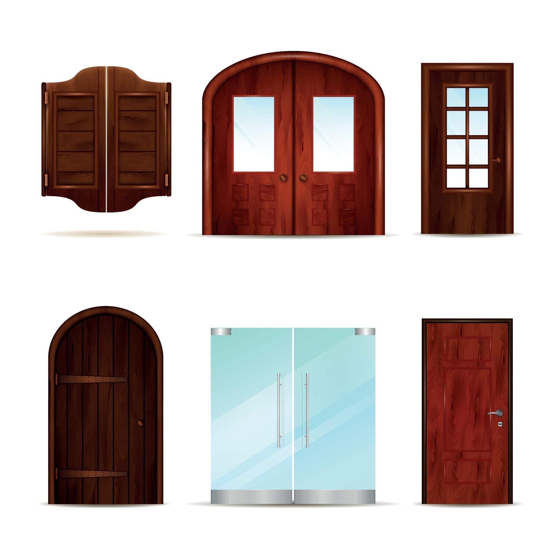 Realistic Front Doors Collection Vector Illustration 2397633 Vector Art