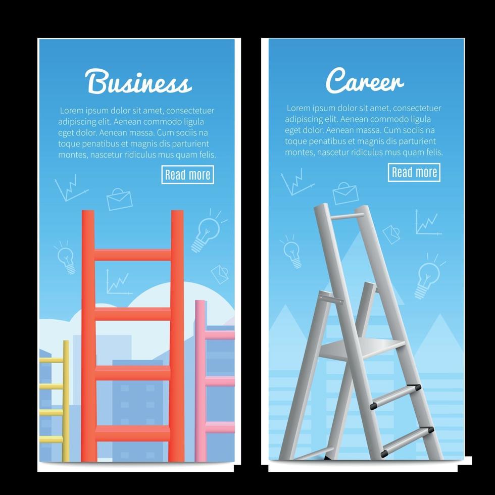 Escaleras de carrera banners realistas ilustración vectorial vector