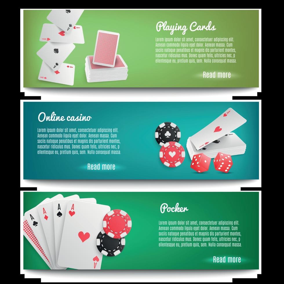 Casino Online Realistic Banners Vector Illustration