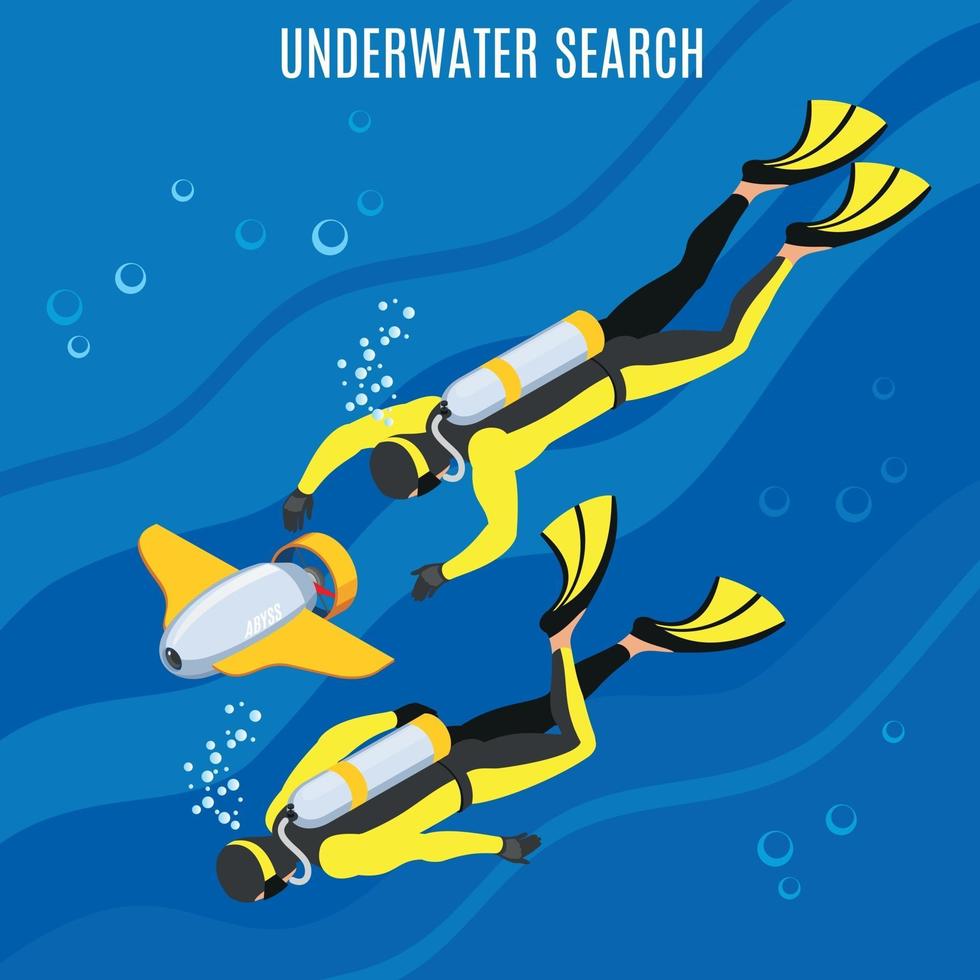 Ilustración de vector de fondo de búsqueda submarina