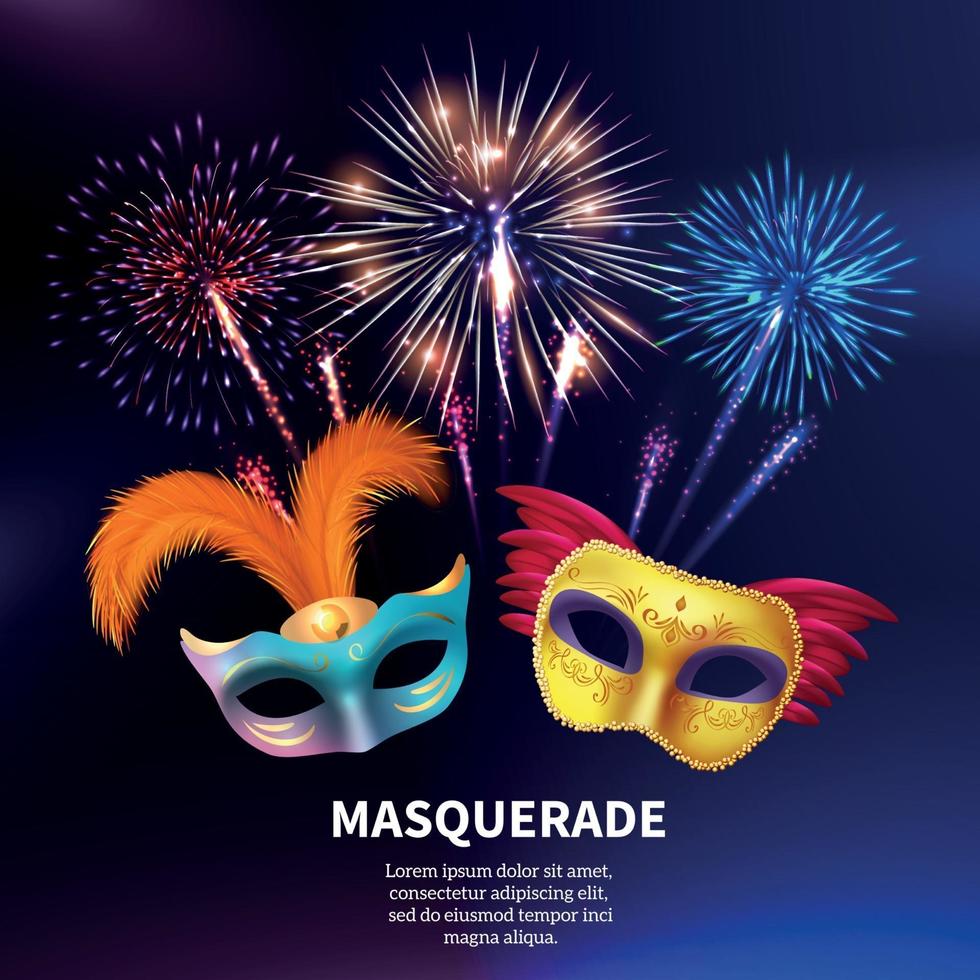 Party Masquerade Fireworks Background vector
