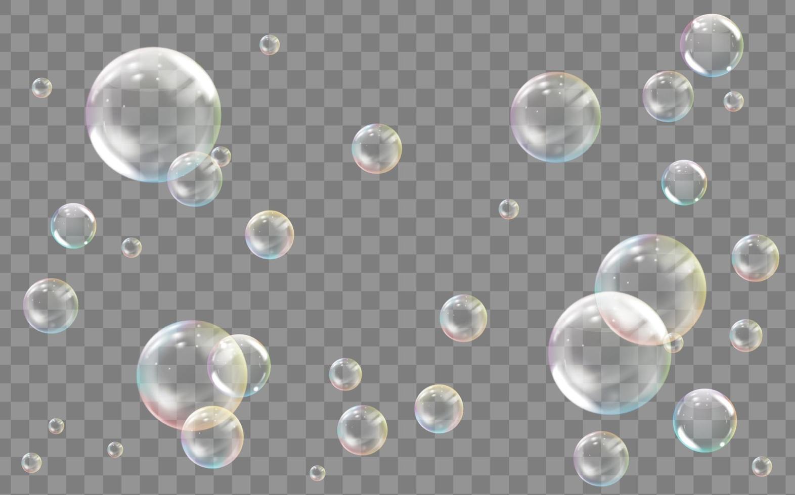 Realistic transparent colored soap or water bubble vector