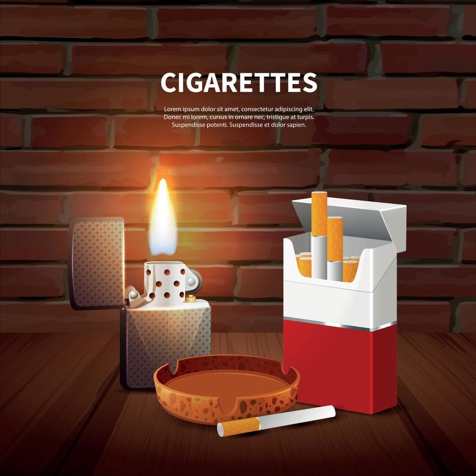 Ilustración de vector de cartel realista de tabaco