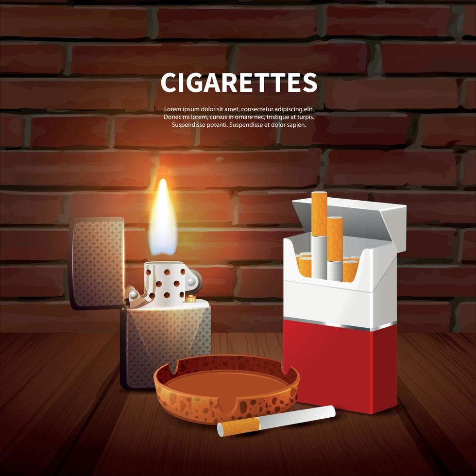 Tobacco Realistic Poster Vector Illustration