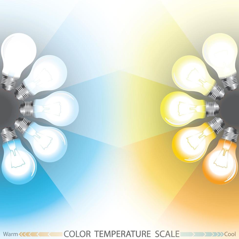 escala de temperatura de luz vector