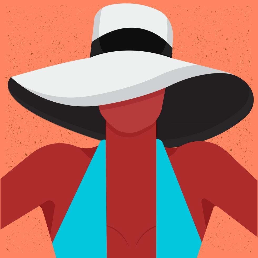 Woman with a hat free vector illustration