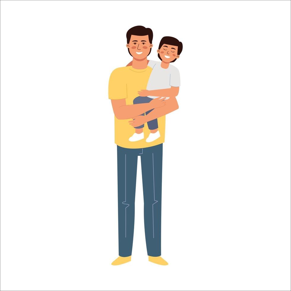 Single father and son vector