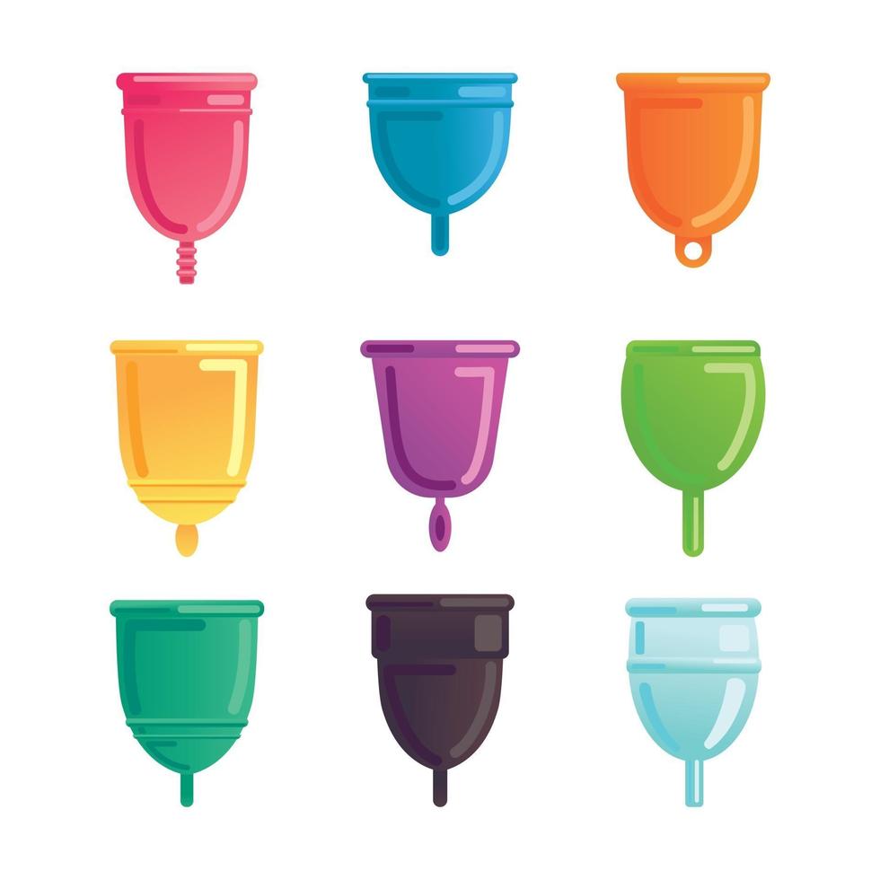 Set of menstrual cup vector