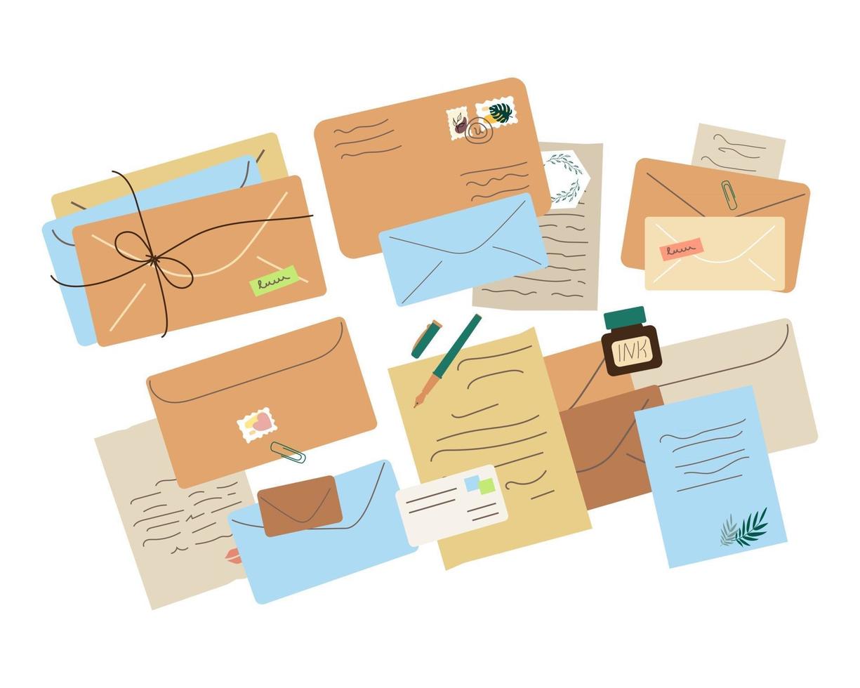 Various envelopes and letters vector