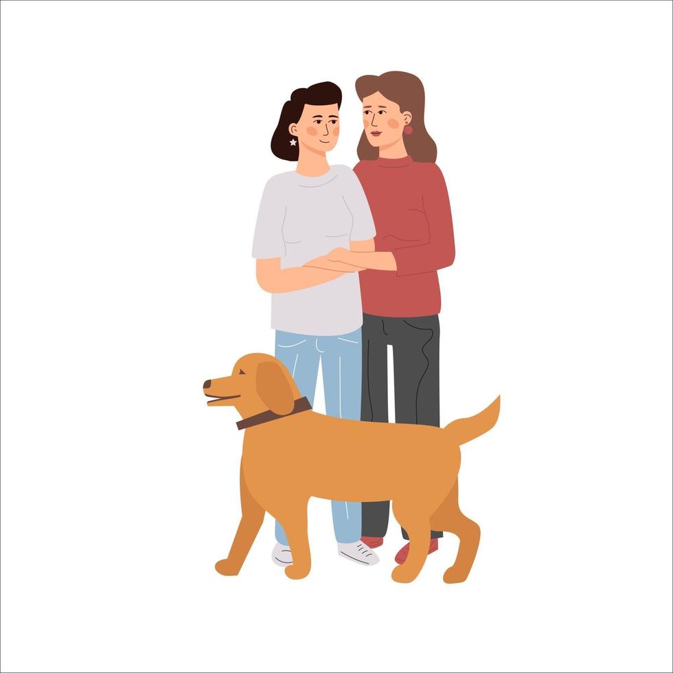 Lesbian lgbt pair vector