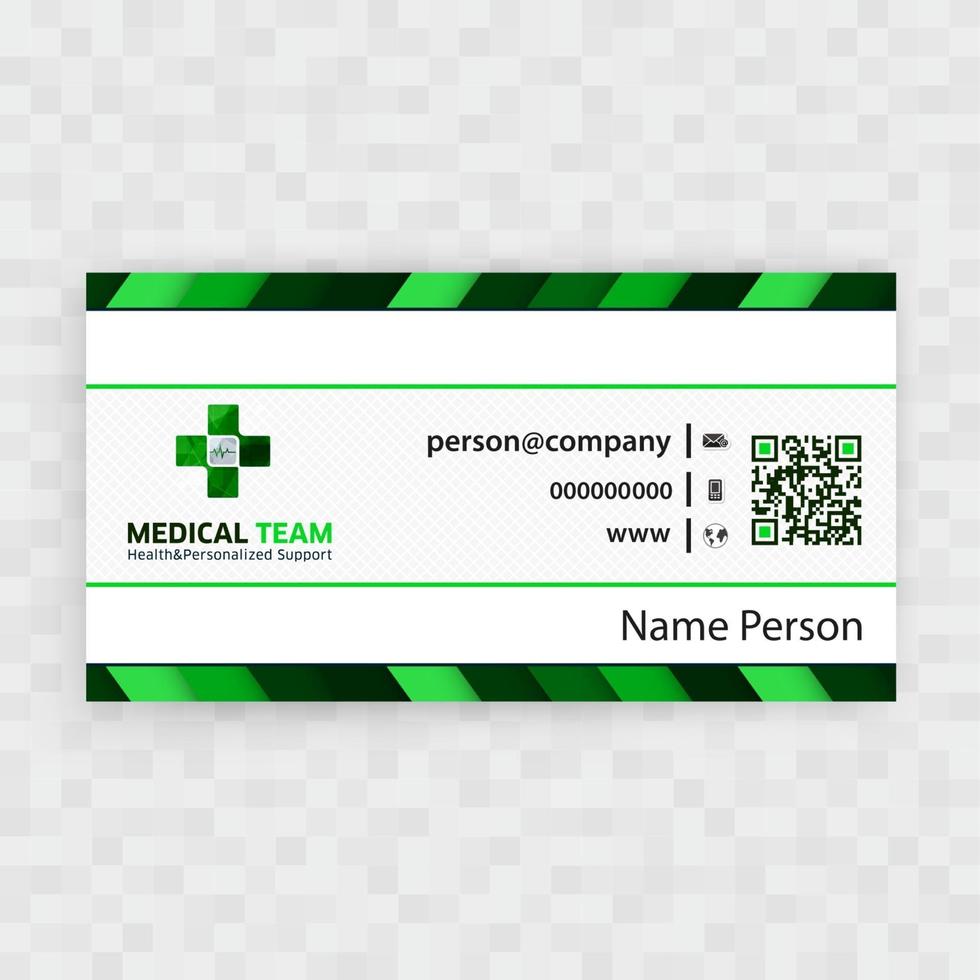 green medical business card vector