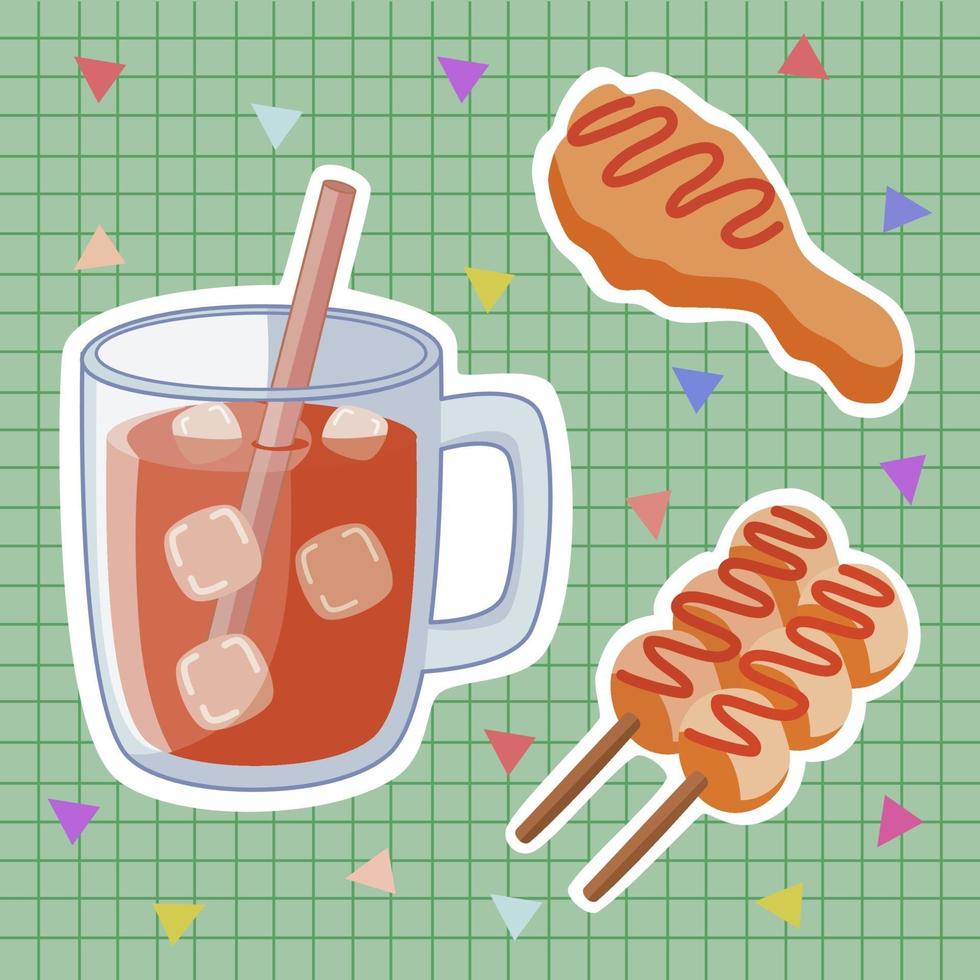 Food and drink sticker vector design