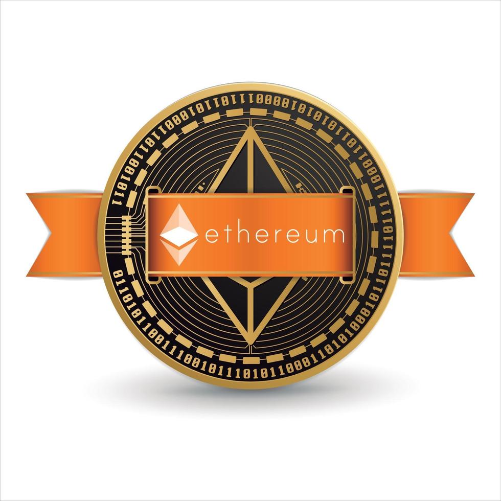 criptomoneda ethereum oro y plata vector