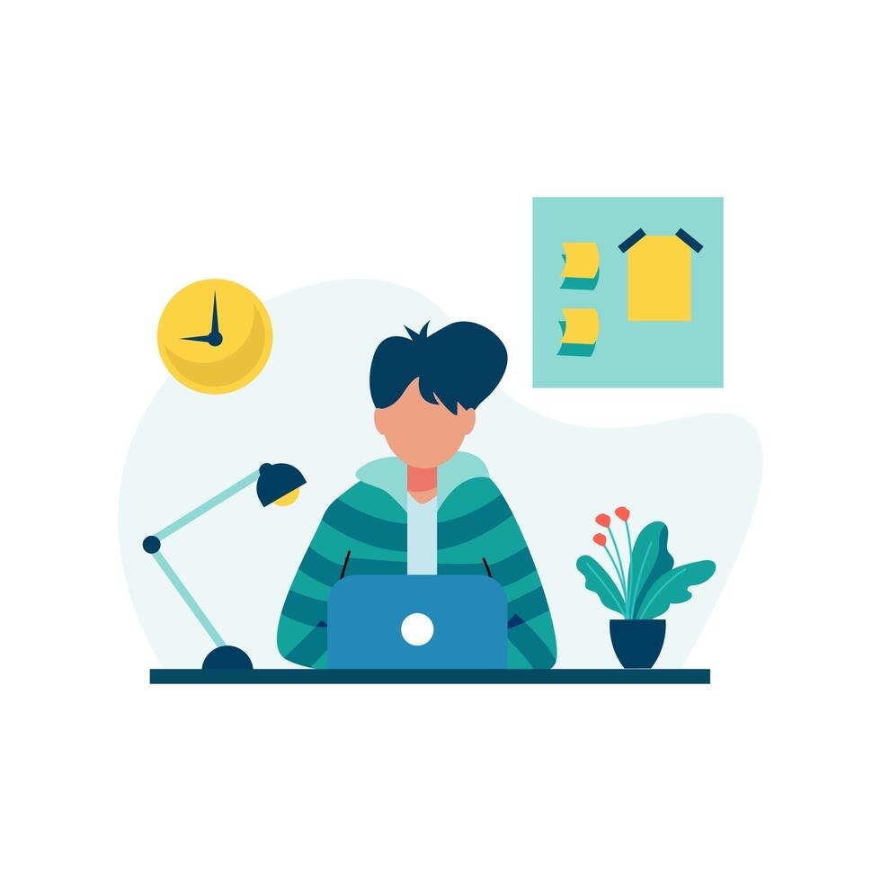 freelancers work and discuss in coworking space vector illustration