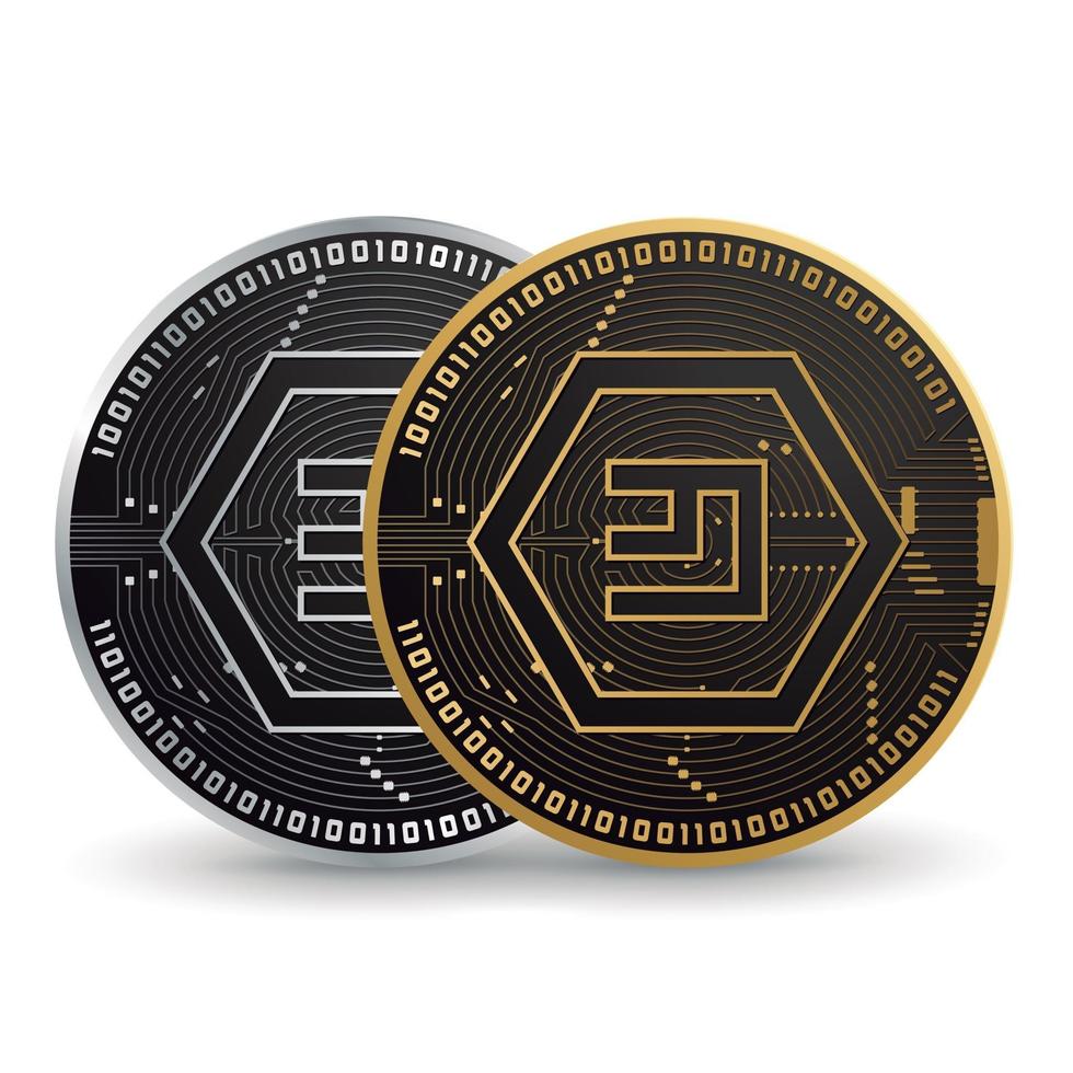 Emercoin Gold and Silver Cryptocurrency vector