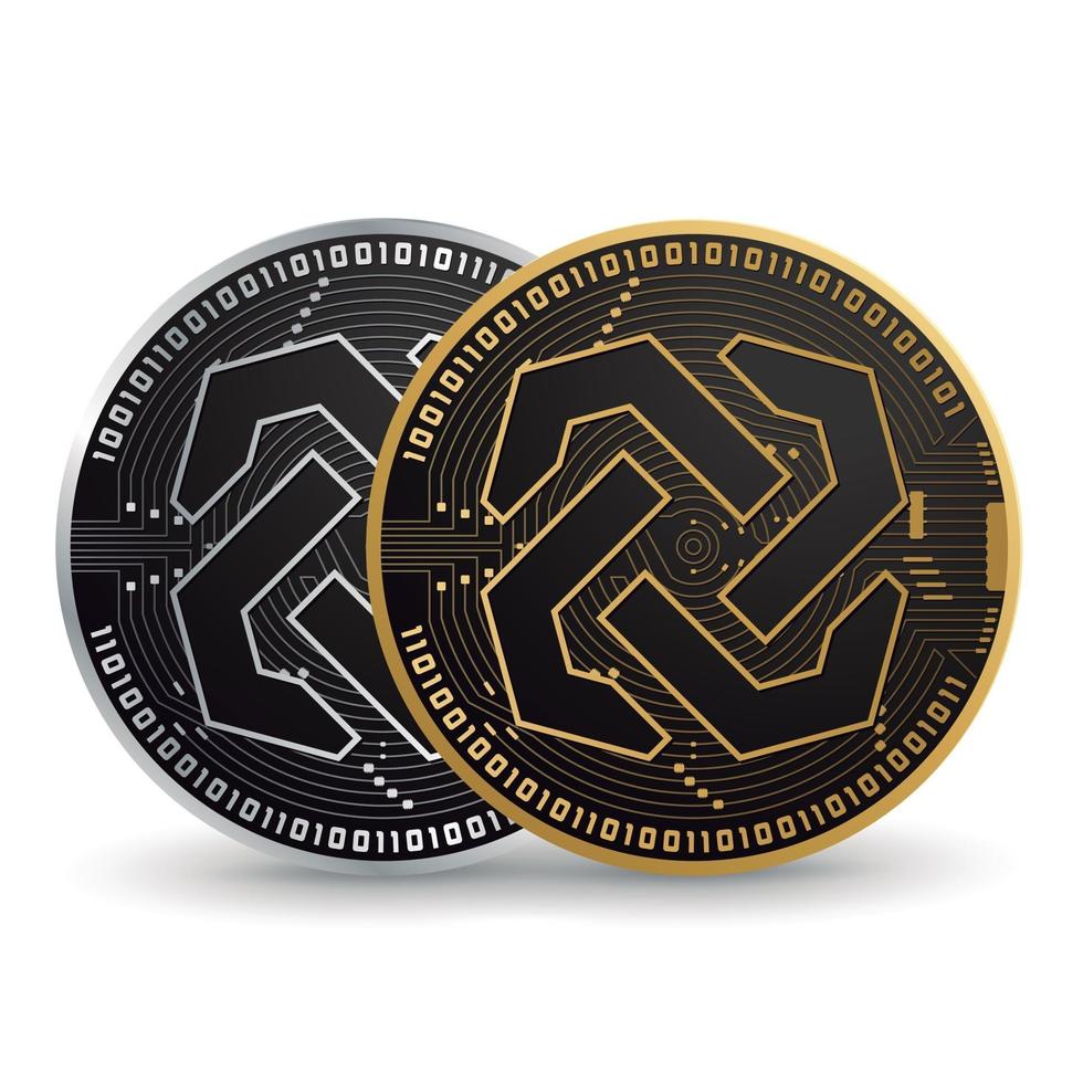 Byton Gold and Silver Cryptocurrency vector