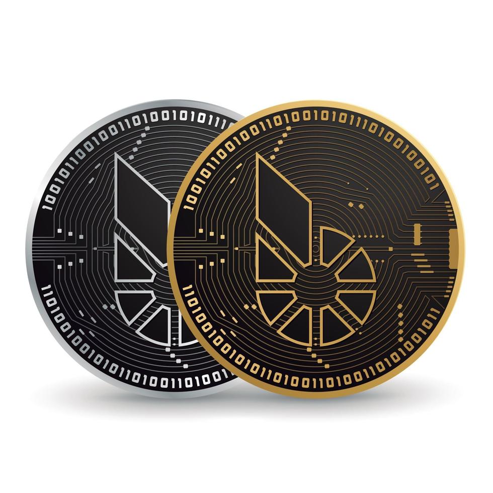 bitshares criptomoneda de oro y plata vector