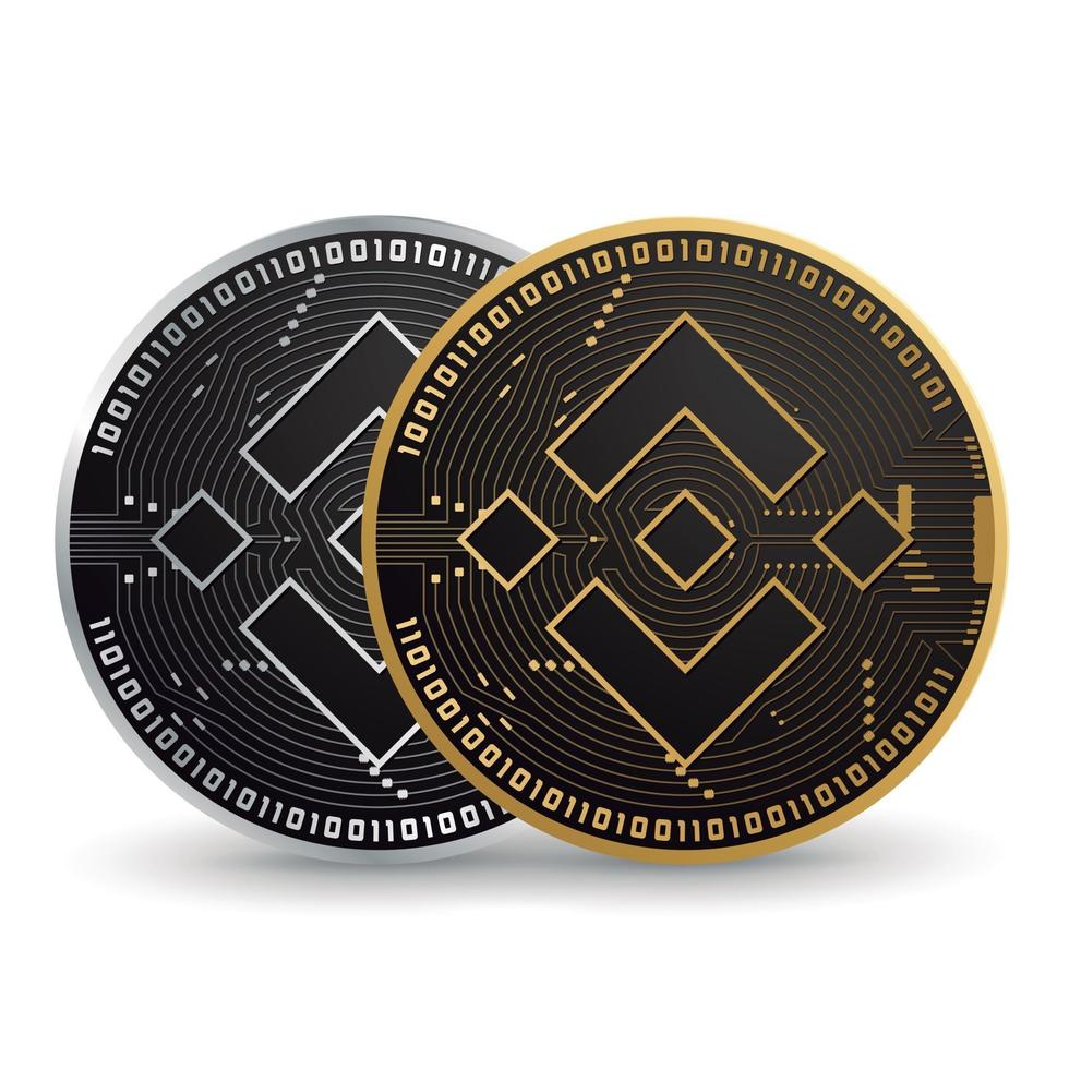 Binance Gold and Silver Cryptocurrency vector