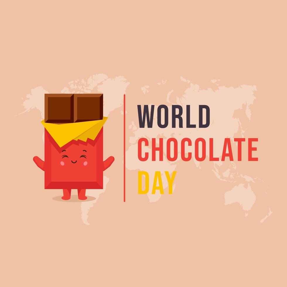 plantilla de texto del día mundial del chocolate vector