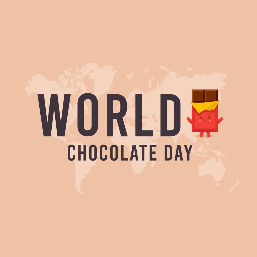 plantilla de texto del día mundial del chocolate vector