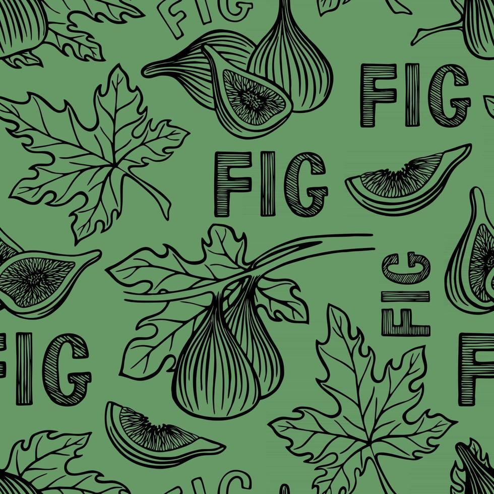 PATTERN WITH FIGS AND LEAVES vector