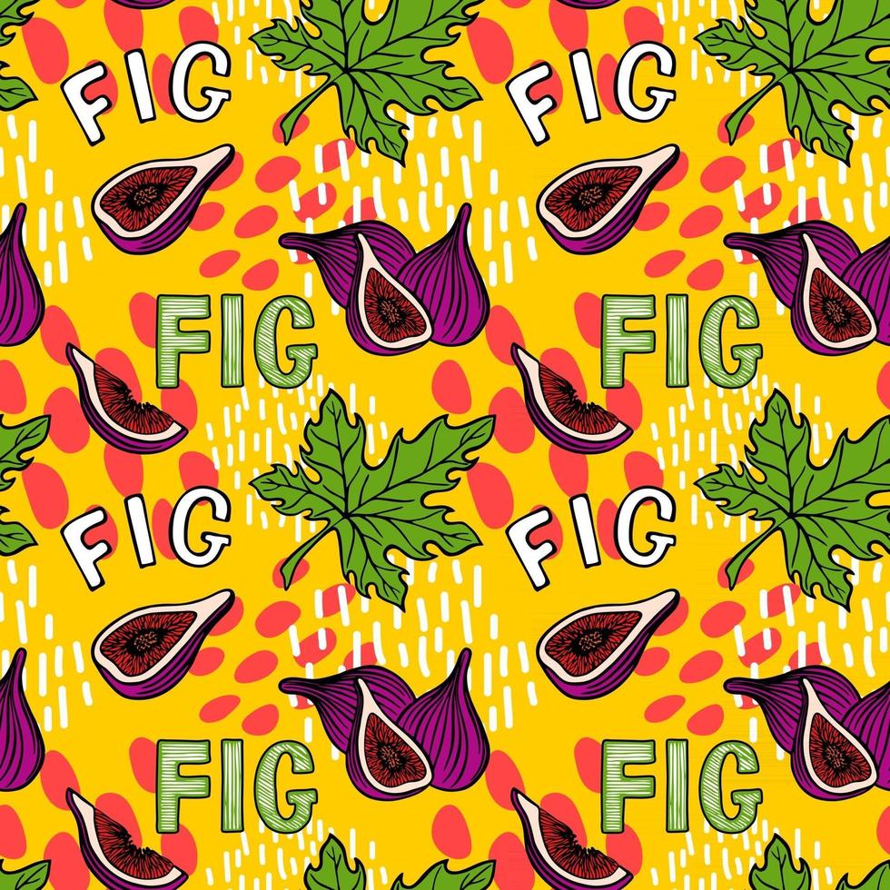 PATTERN WITH FIGS AND LEAVES vector