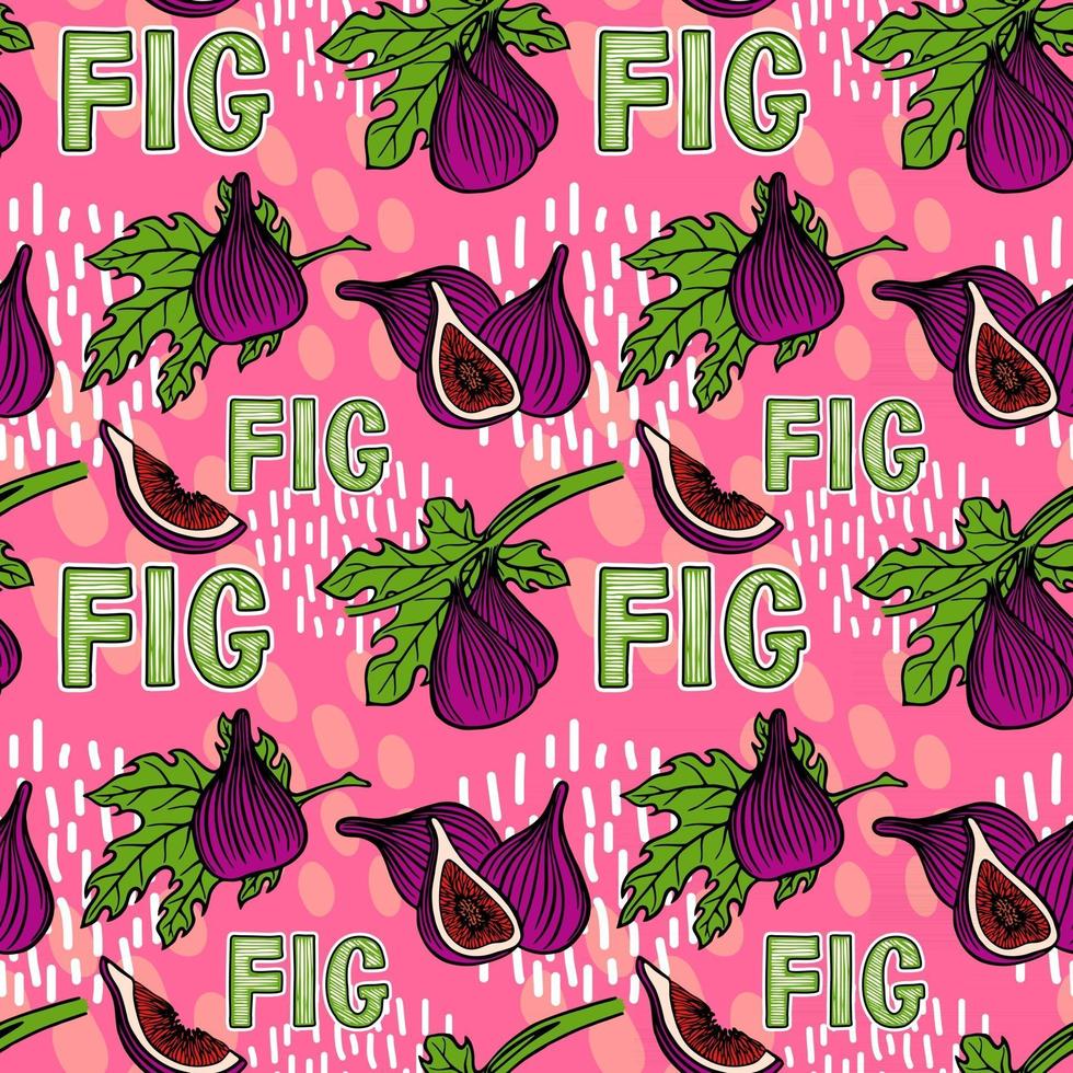 PATTERN WITH FIGS AND LEAVES vector