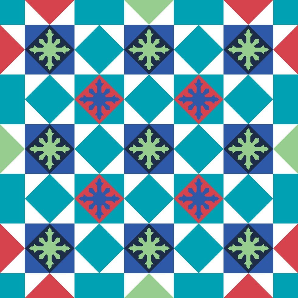 Vintage Peranakan cultural tile geometrical seamless pattern in Georgetown Penang Malaysia vector