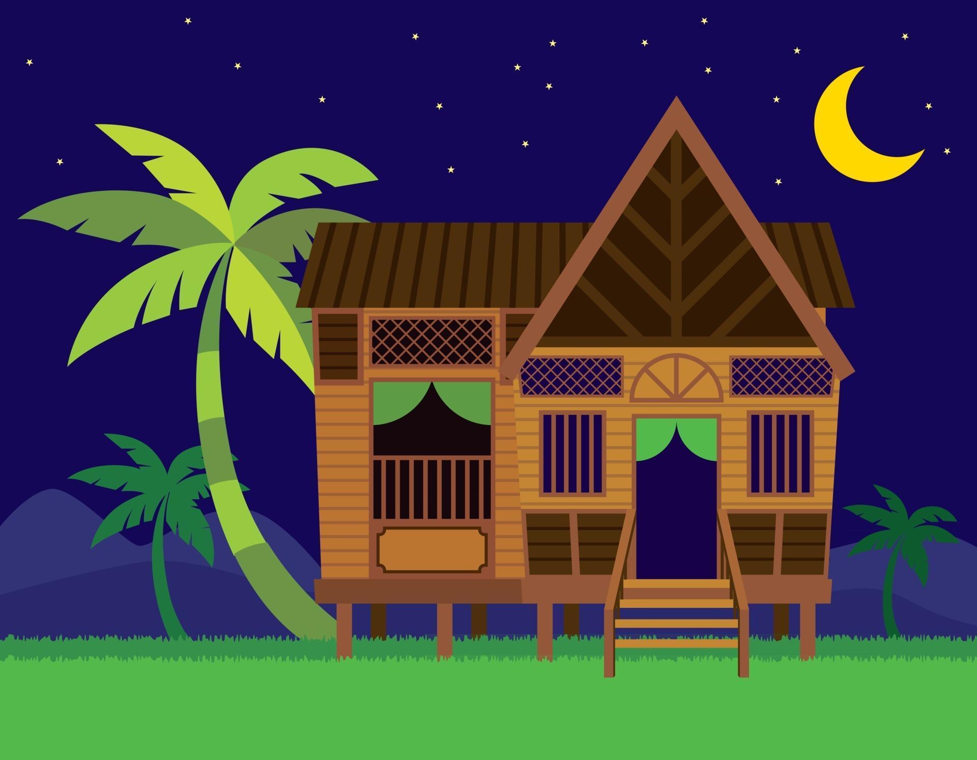 Beautiful Traditional Malay village house Rumah Kampung Melayu with