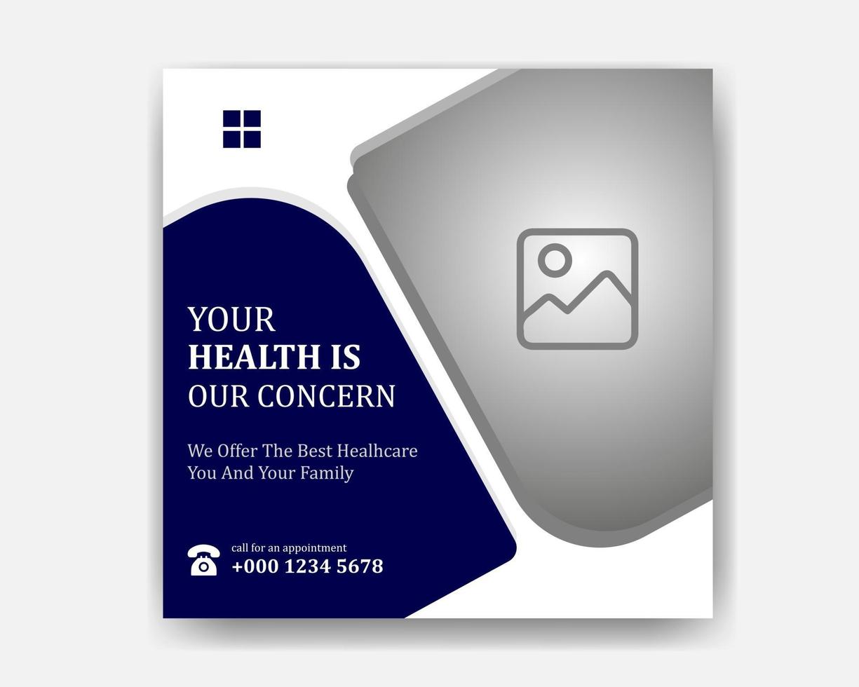 health care social media post vector