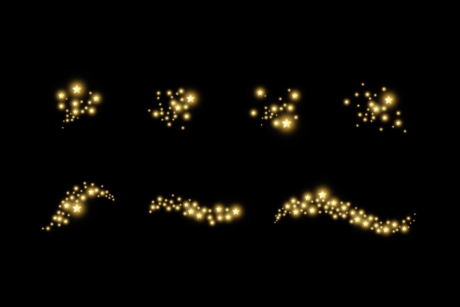 Glowing light effect with many glitter particles isolated vector