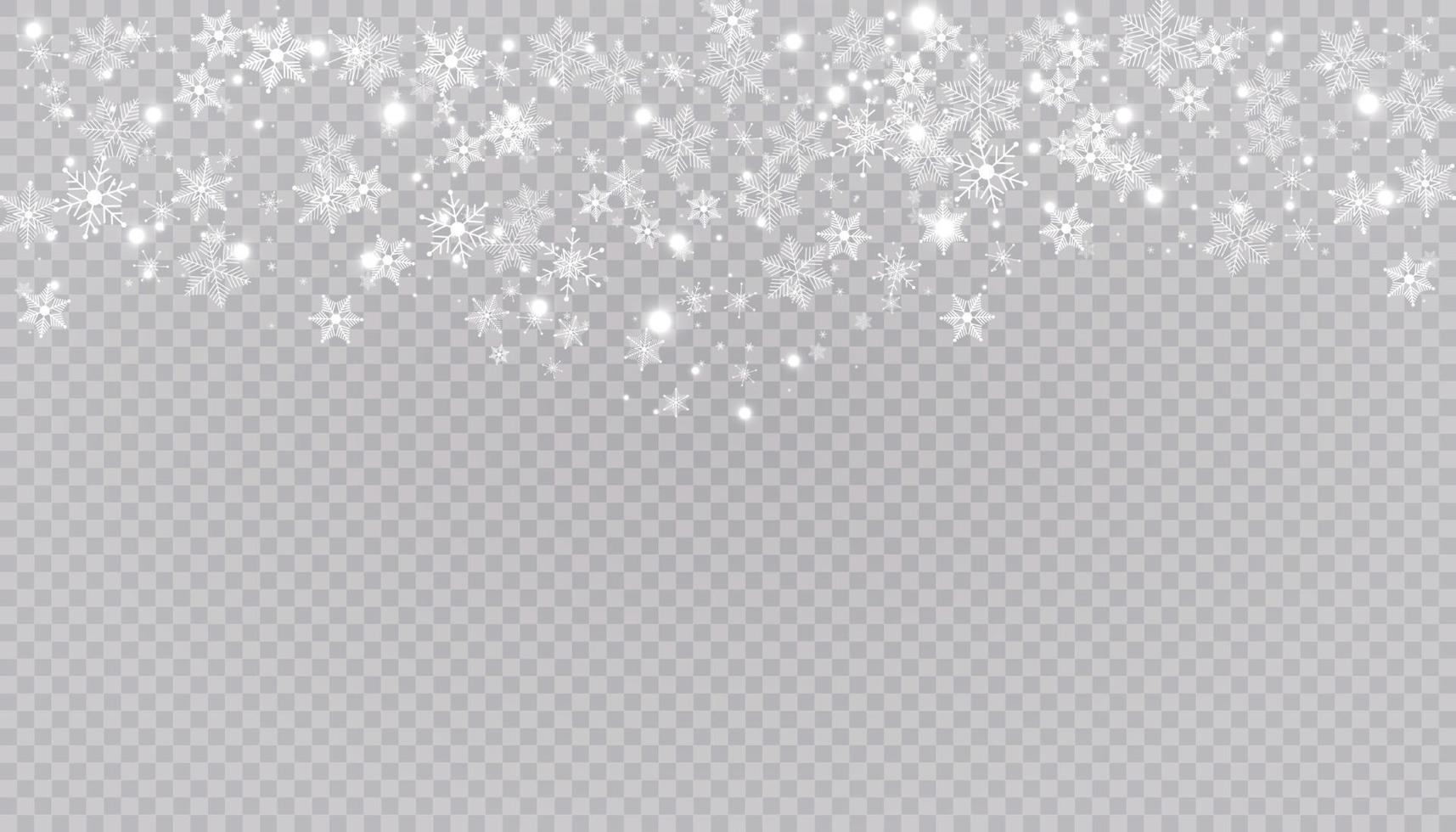 White snow background Christmas snowflakes vector
