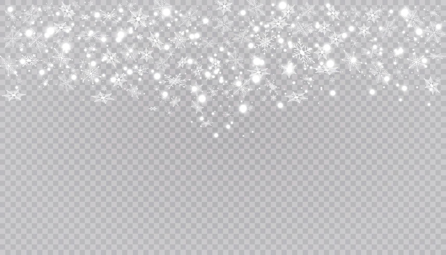 White snow background Christmas snowflakes vector