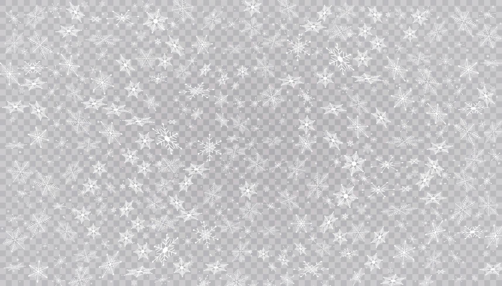 White snow background Christmas snowflakes vector