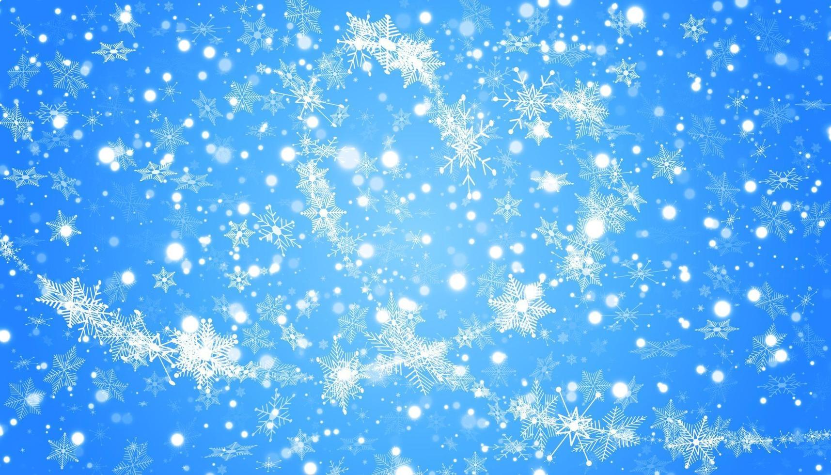 Heart shaped snowflakes in a flat style in continuous drawing lines vector