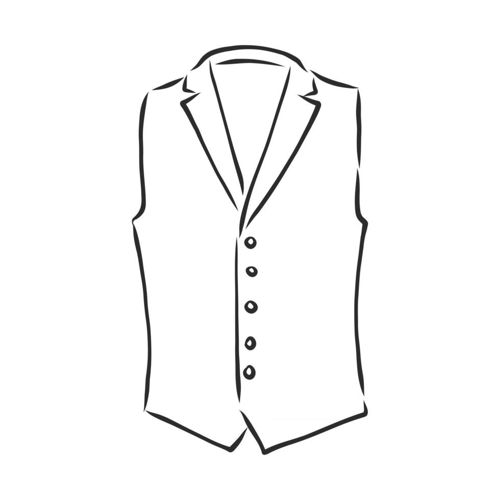 Waistcoat vector sketch icon isolated on background Hand drawn Waistcoat icon Waistcoat sketch icon for infographic website or app